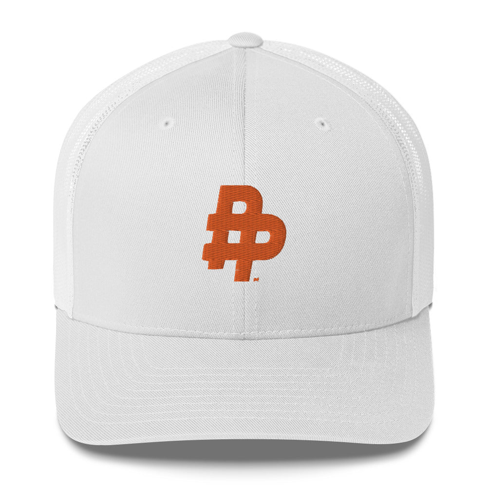 Double P Adjustable Trucker Hat-Orange