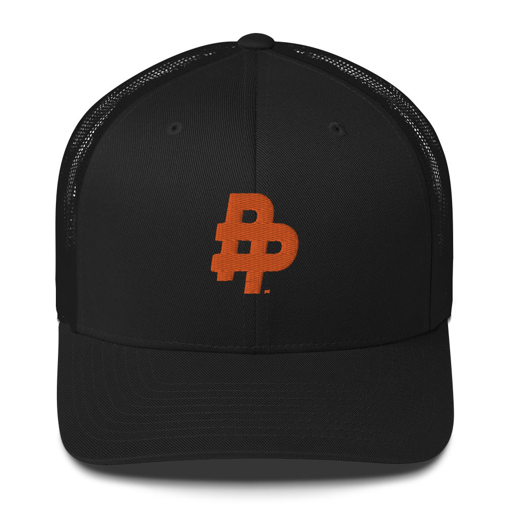 Double P Adjustable Trucker Hat-Orange