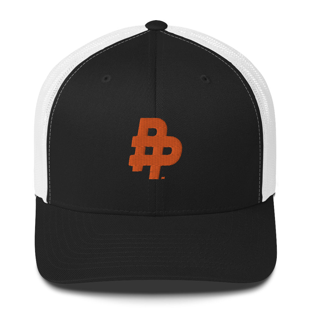 Double P Adjustable Trucker Hat-Orange