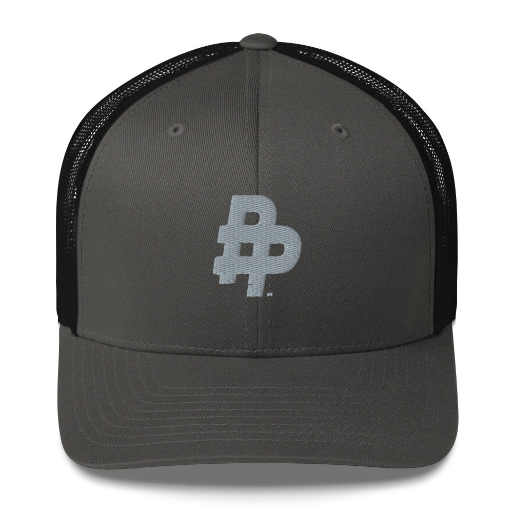 Double P Adjustable Trucker Hat-Grey