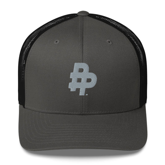 Double P Adjustable Trucker Hat-Grey