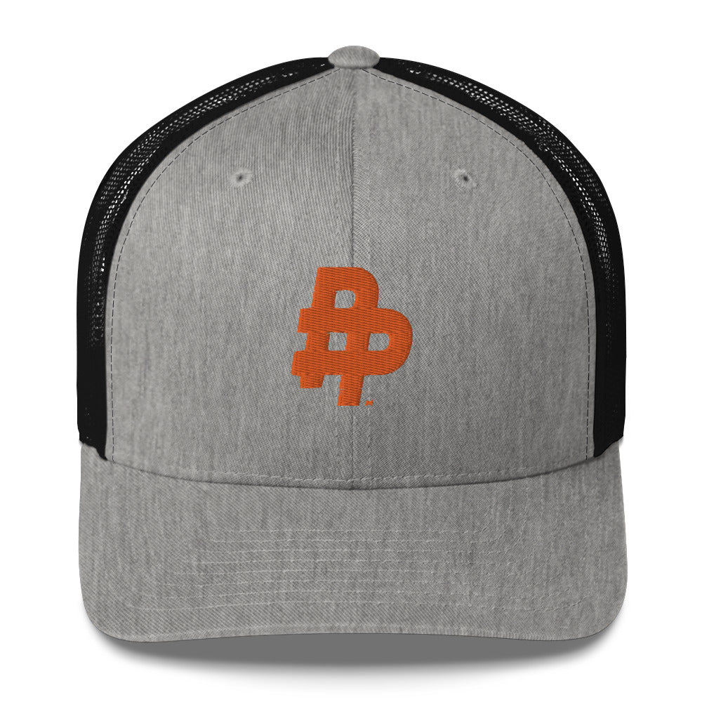 Double P Adjustable Trucker Hat-Orange