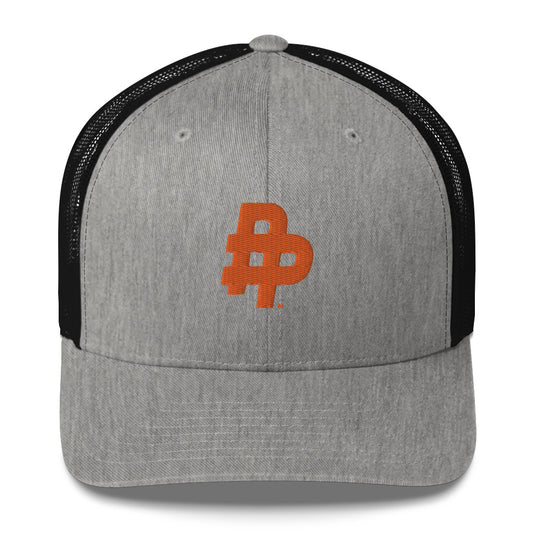 Double P Adjustable Trucker Hat-Orange