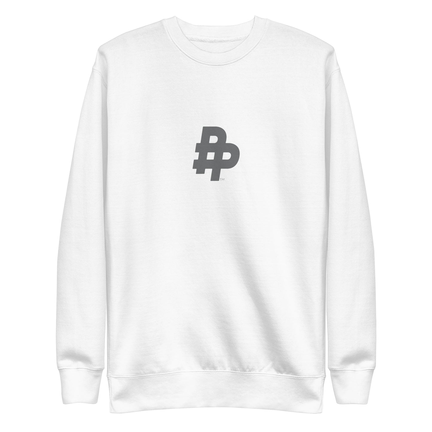 Double P Logo Unisex Crewneck Fleece-Grey