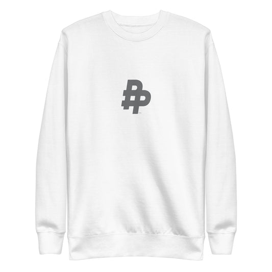 Double P Logo Unisex Crewneck Fleece-Grey